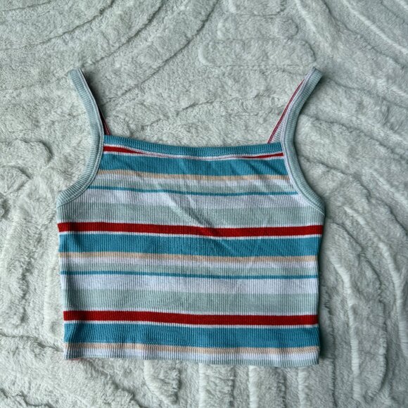 Urban Outfitters Tops - Urban Outfitters Multicoloured Striped Crop Top — XS